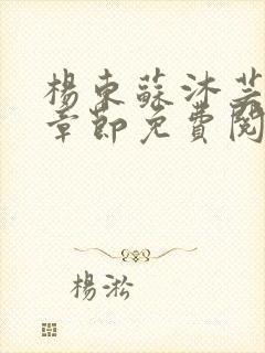 杨东苏沐芸最新章节免费阅读小说封面