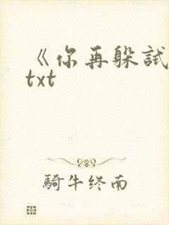 《你再躲试试》txt封面