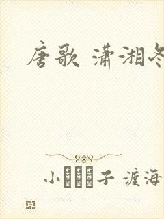 唐歌 潇湘冬儿封面