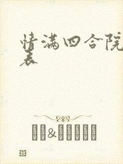 情满四合院演员表