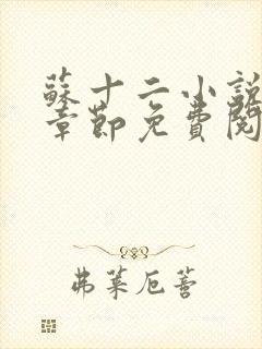 苏十二小说最新章节免费阅读封面