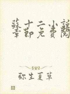 苏十二小说最新章节免费阅读下载