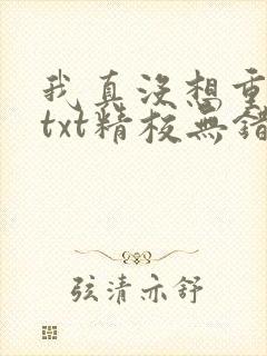 我真没想重生啊txt精校无错版