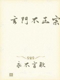 玄门不正宗封面