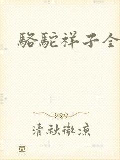 骆驼祥子全文封面