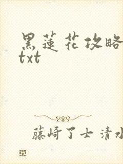 黑莲花攻略手册txt封面