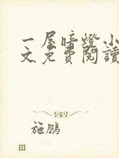 一屋暗灯小说全文免费阅读