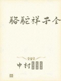 骆驼祥子全文封面