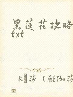 黑莲花攻略手册txt