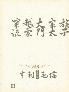 穿越大家族之风流豪门太子爷