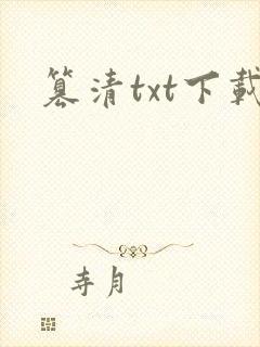篡清txt下载
