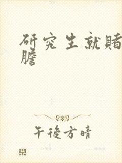 研究生就赌一个胆封面