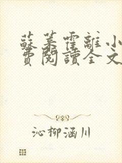 苏莱霍离小说免费阅读全文