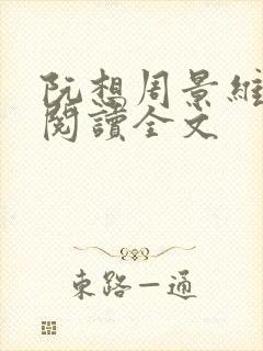 阮想周景维免费阅读全文