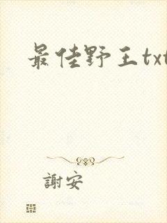 最佳野王txt封面