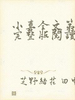 小喜全文第一部完整版阅读