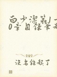 白少洁第1一40章目录笔趣阁