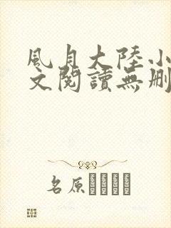 风月大陆小说全文阅读无删减