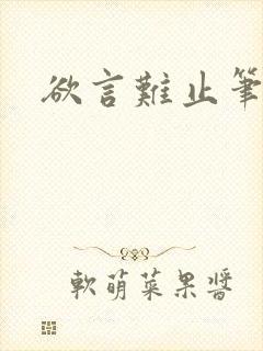 欲言难止笔趣阁封面