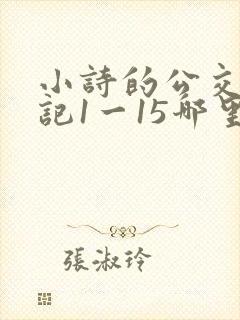小诗的公交车日记1一15哪里能看封面