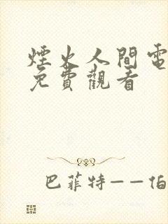 烟火人间电视剧免费观看