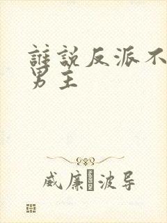 谁说反派不能当男主封面