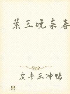 叶玉晚来春封面