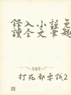 锋入小说免费阅读全文笔趣阁封面