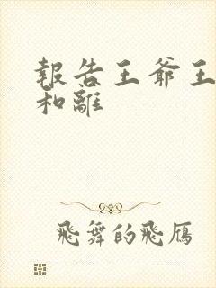 报告王爷王妃要和离