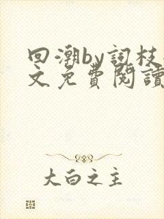 回潮by词枝全文免费阅读笔趣阁封面