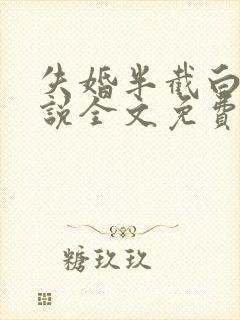 失婚半截白菜小说全文免费阅读封面