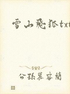 雪山飞狐txt