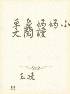 单身妈妈小说全文阅读封面