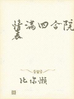 情满四合院演员表