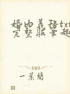 婚内义务txt完整版笔趣阁