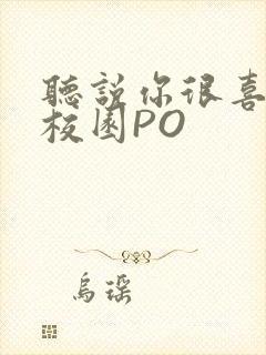 听说你很喜欢我校园PO封面