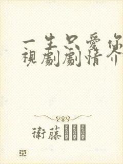 一生只爱你 电视剧剧情介绍封面