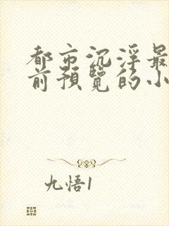 都市沉浮最快超前预览的小说3030