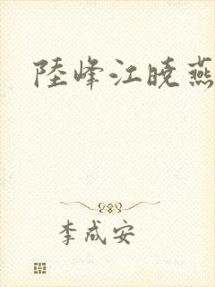 陆峰江晓燕封面