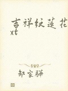 吉祥纹莲花楼txt