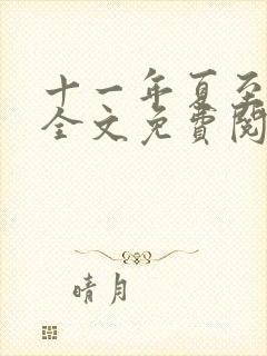 十一年夏至小说全文免费阅读封面