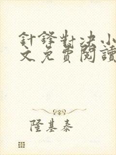 针锋对决小说全文免费阅读完整版封面