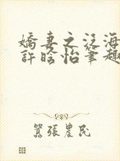 娇妻之泛海之舟许晗怡笔趣阁