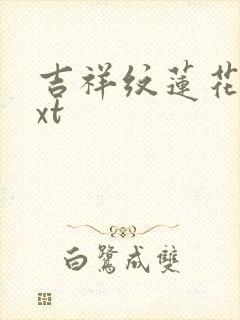 吉祥纹莲花楼txt封面