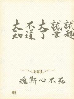 大不大试试不就知道了笔趣阁