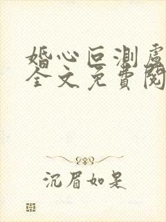 婚心叵测卢丹妮全文免费阅读小说