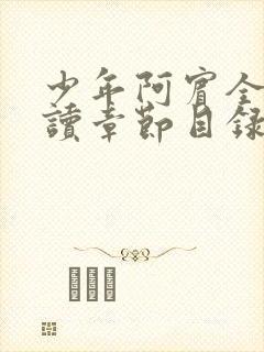 少年阿宾全文阅读章节目录