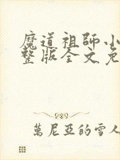 魔道祖师小说完整版全文免费阅读