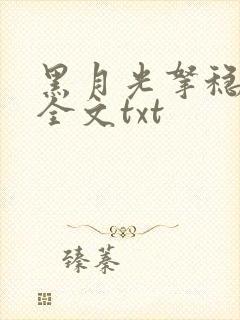 黑月光拿稳小说全文txt