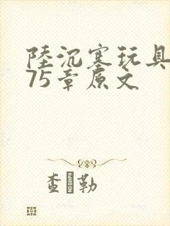 陆沉塞玩具高速75章原文封面